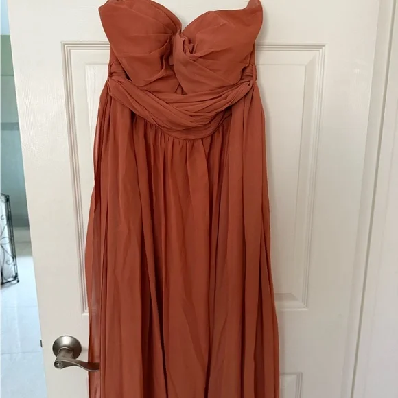 open lace back dress Burnt Orange Velvet Bridesmaid Dresses Multiway